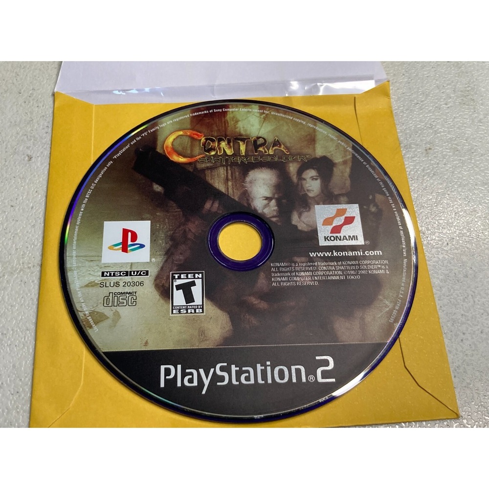 Contra Shattered Soldier Sony PlayStation 2 PS2 2002 Konami SLUS-20306 Disc Only